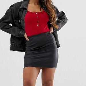 ASOS Petite Sculpt Me Leather Look Mini Skirt 12